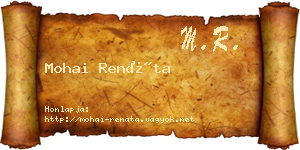 Mohai Renáta névjegykártya