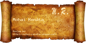 Mohai Renáta névjegykártya
